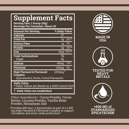 Supercharged Cocoa Flavanols + Flavonoids 1200MG
